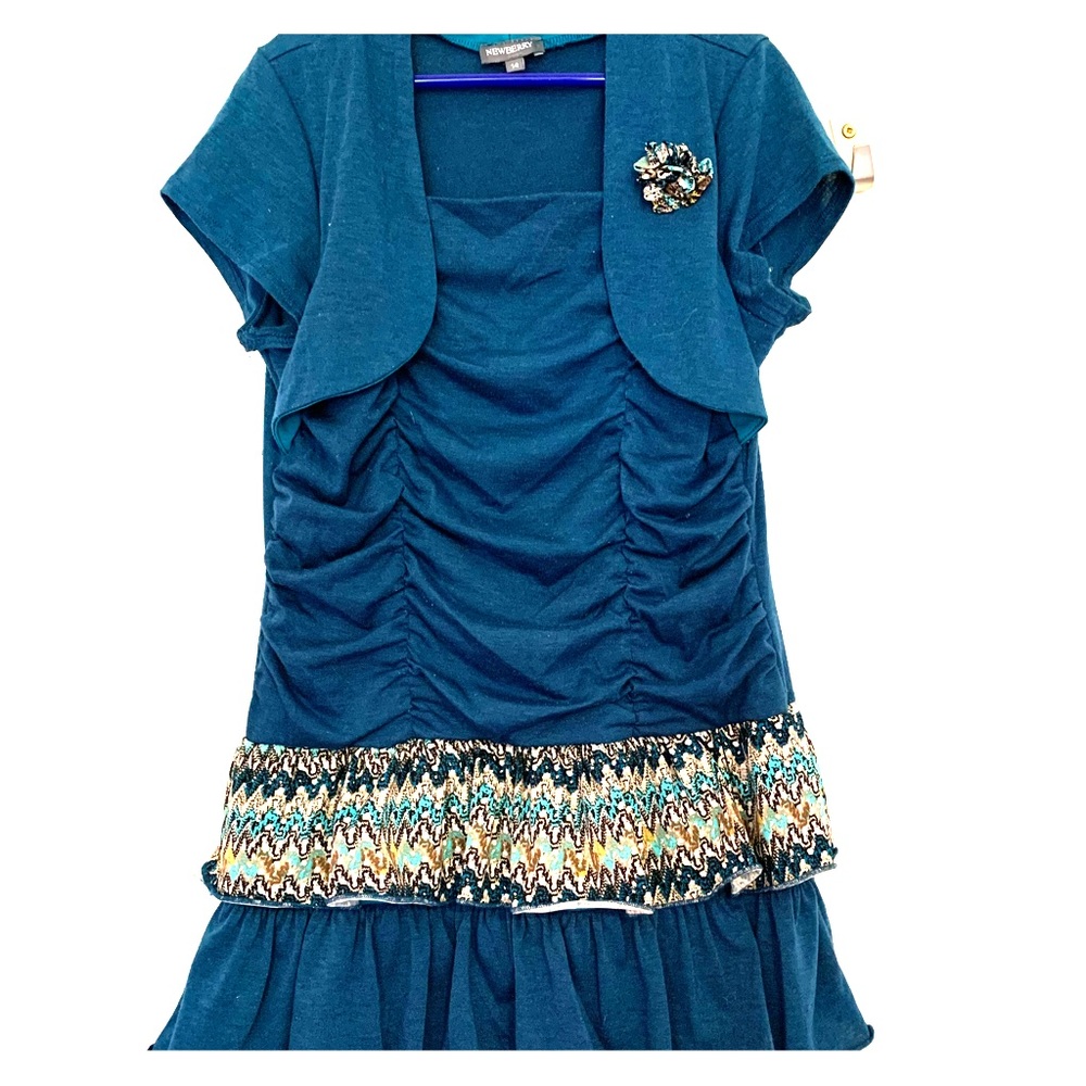 Formal dress with attached cardigan